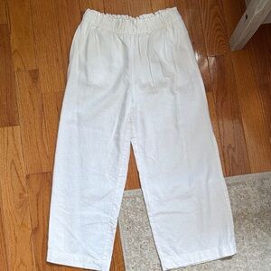 Love Tree White Elastic Waist Pants